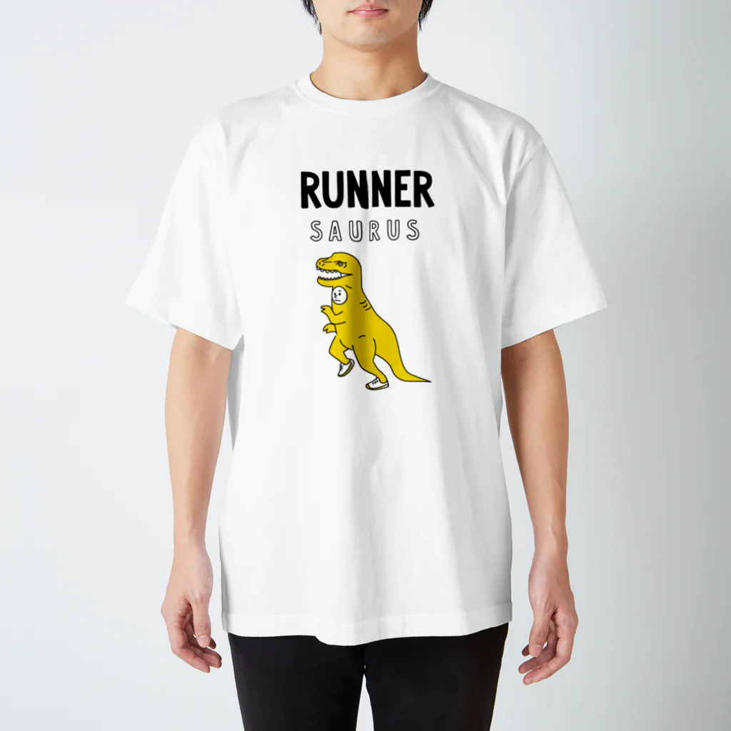 nachoskawamotoのT-REXrace大山2022 ランナーサウルスT両面 スタンダードTシャツ