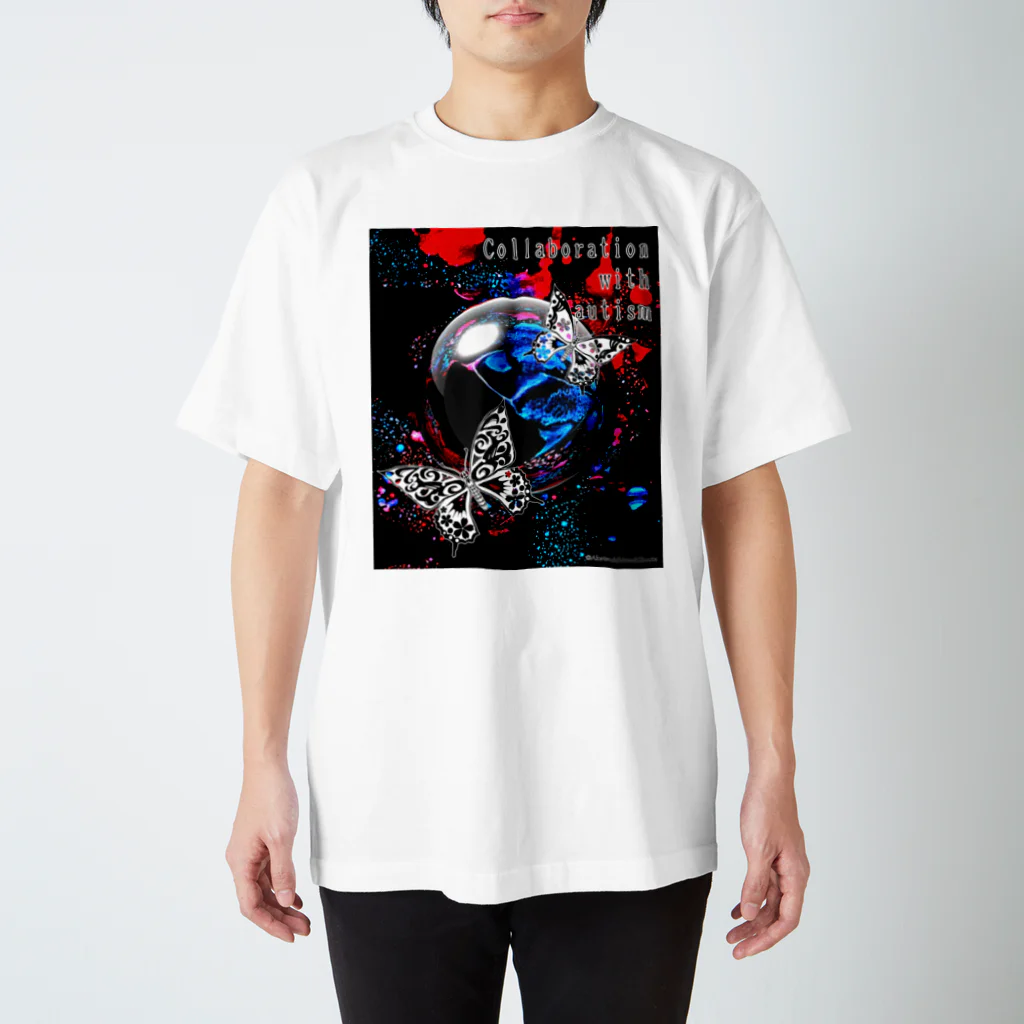 箱庭金魚❀暁姫のCollaboration with autism蝶スパッタリング スタンダードTシャツ