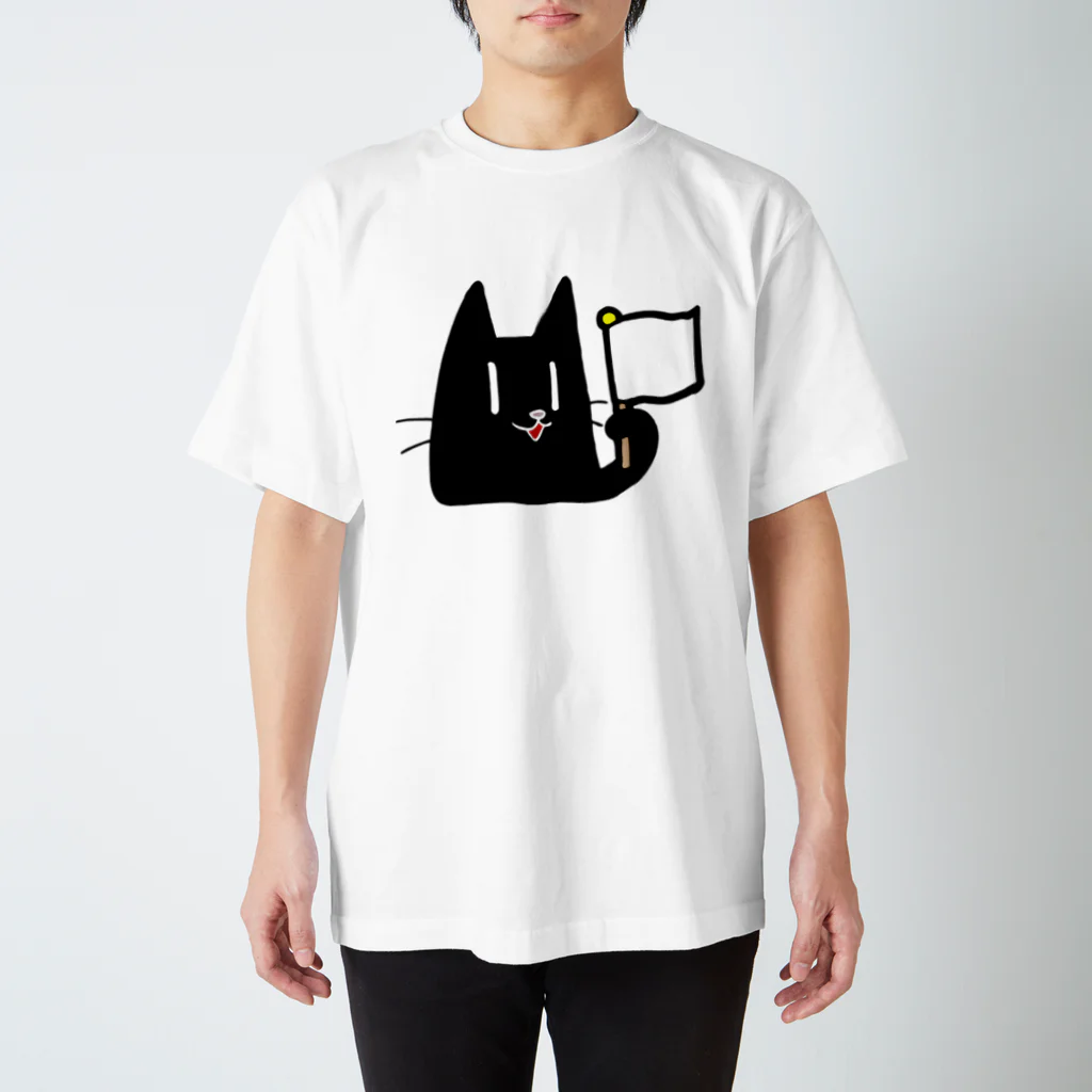SHUNROの黒ネコ03 スタンダードTシャツ