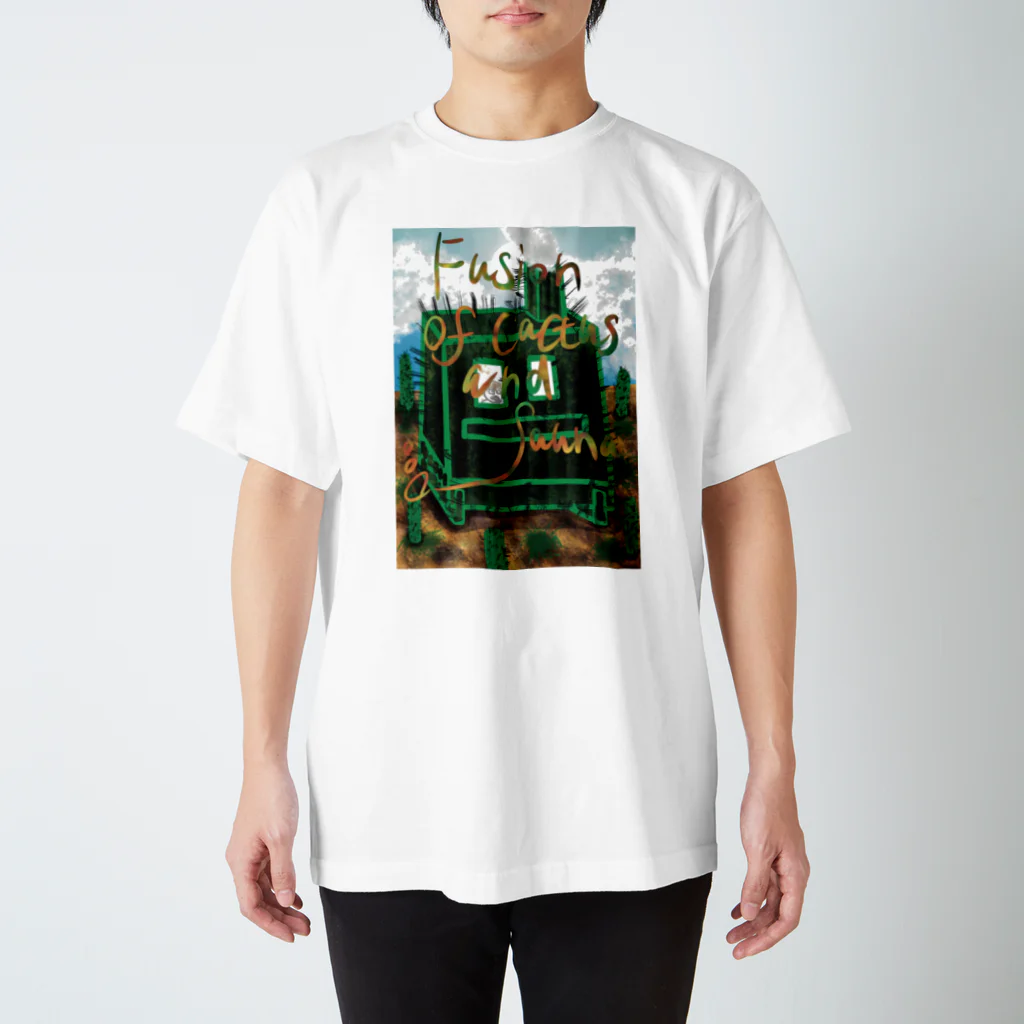 AkironBoy's_Shopのサボテンとサウナの融合 (Fusion of cactns and Sauna) スタンダードTシャツ