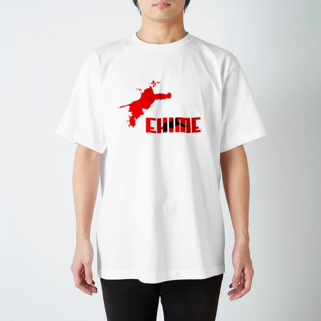 スクゥーマのEHIME-T　Red✕Black スタンダードTシャツ