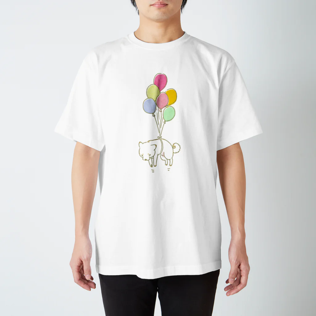 真希ナルセ（マキナル）の風船柴犬（白柴） Regular Fit T-Shirt