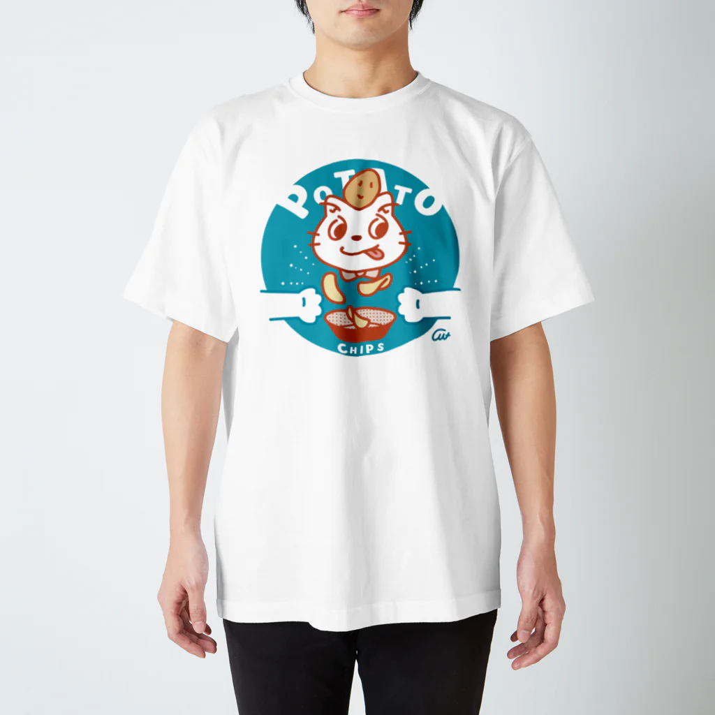 イラスト MONYAAT のくれくれポテトチップスA スタンダードTシャツ