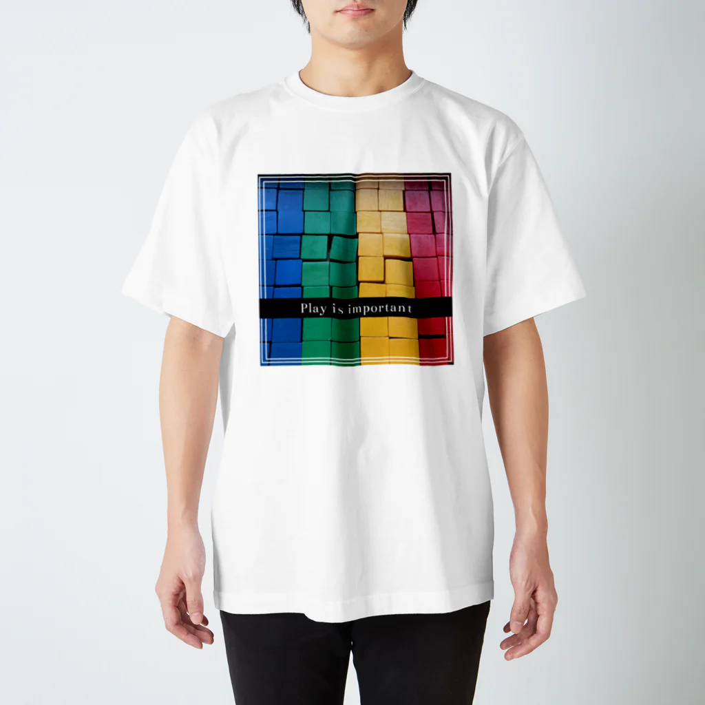 手描きのちゃみおんの「Play is important」遊ぶことは大切Ｔ スタンダードTシャツ