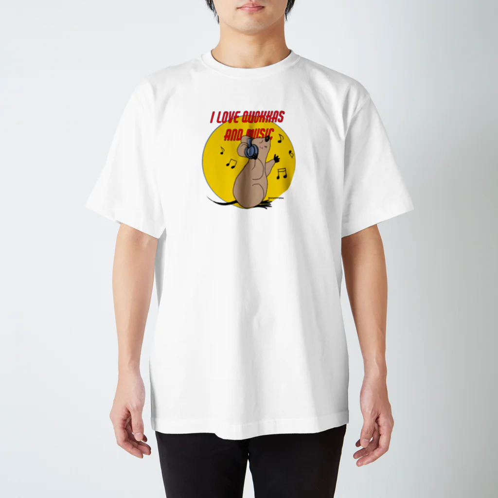 クオッカ☆ラッコ☆ minamoonplusのクオッカ Music quokka スタンダードTシャツ