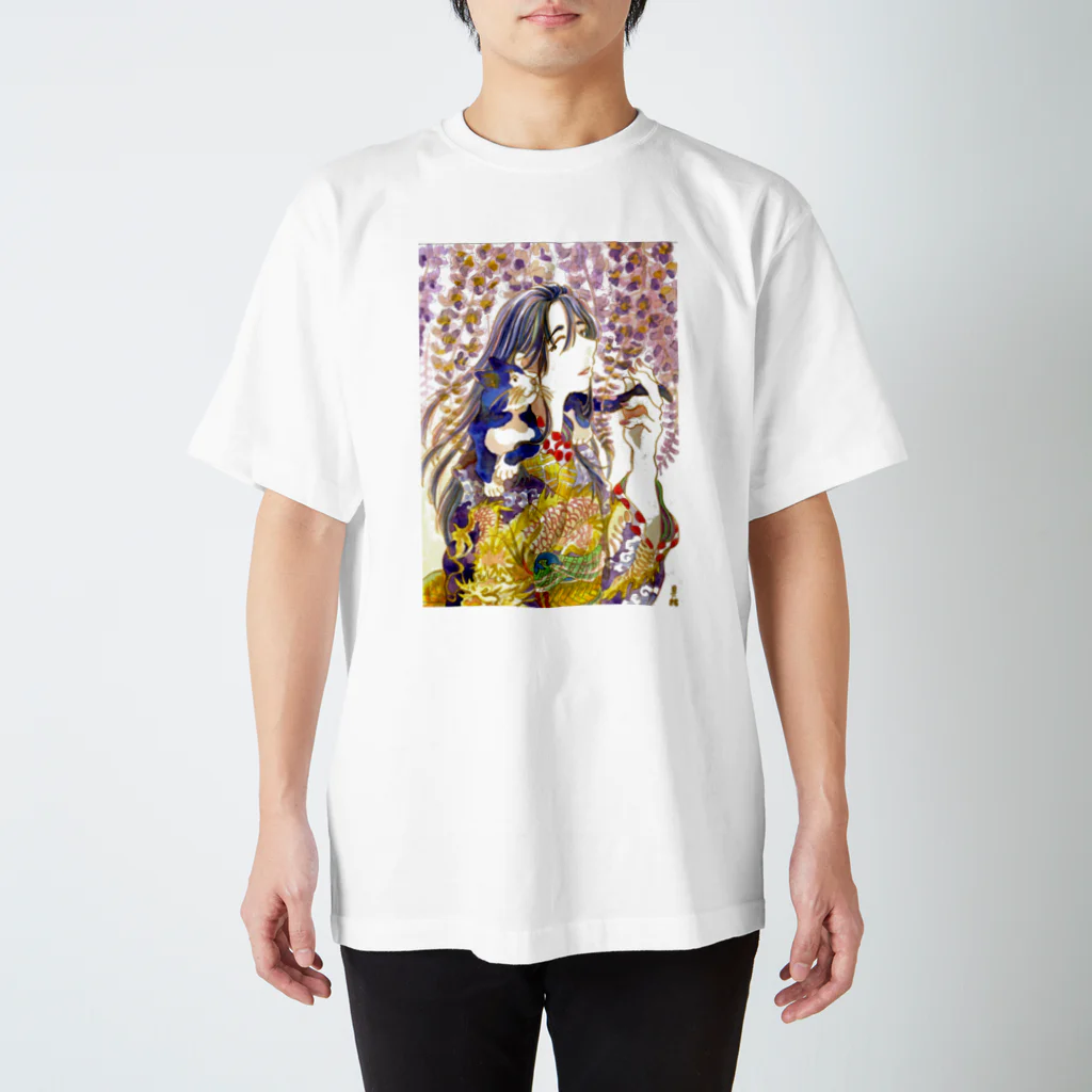 ふさのはじっこの藤と猫 Regular Fit T-Shirt