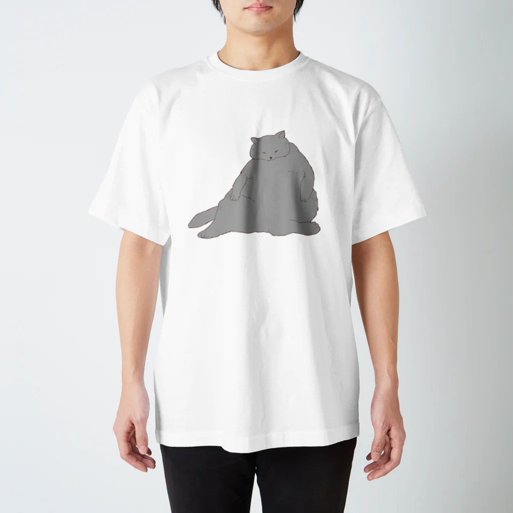 つかさのおデブ灰色猫の日向ぼっこ Regular Fit T-Shirt