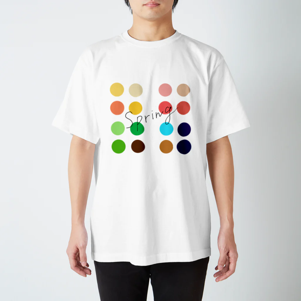 まるいポットのパーソナルカラー 春の人 スタンダードTシャツ