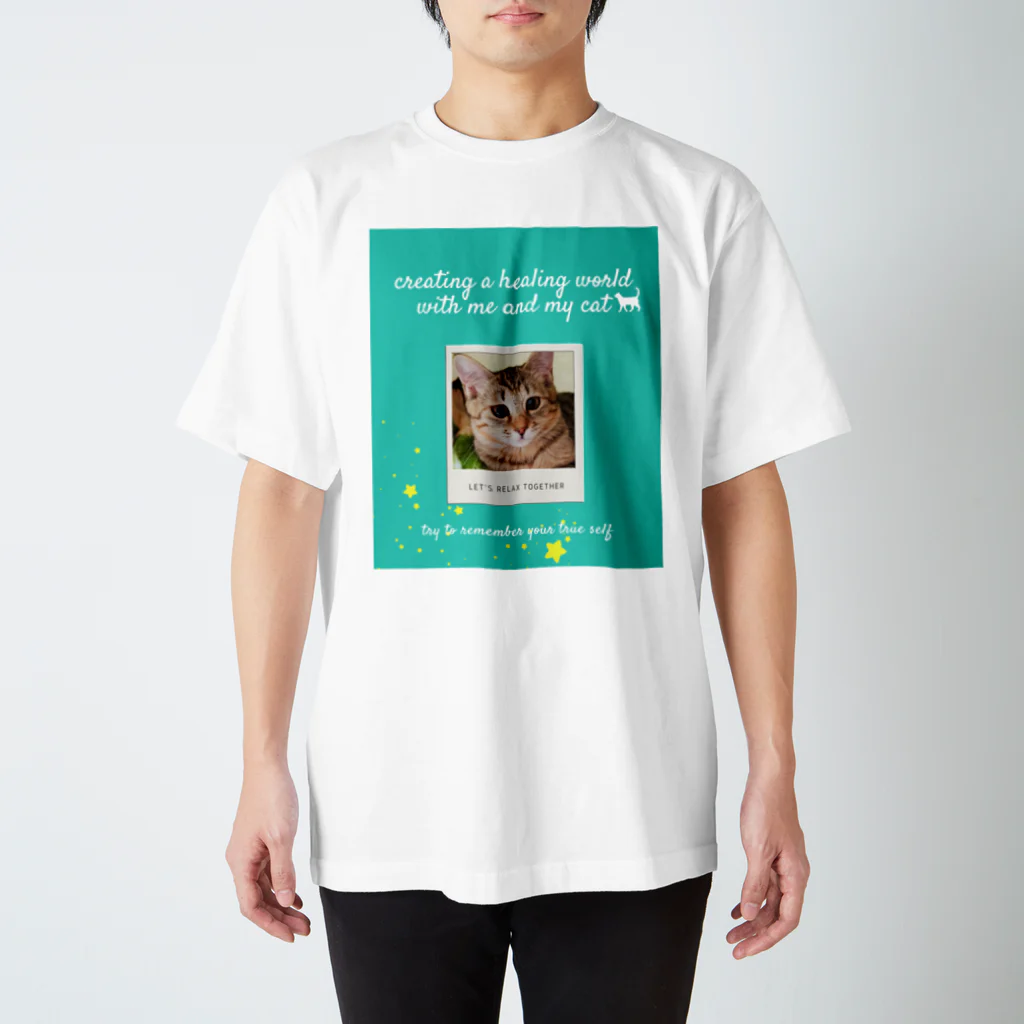 感猫ちゃんのハルちゃん/緑色 スタンダードTシャツ