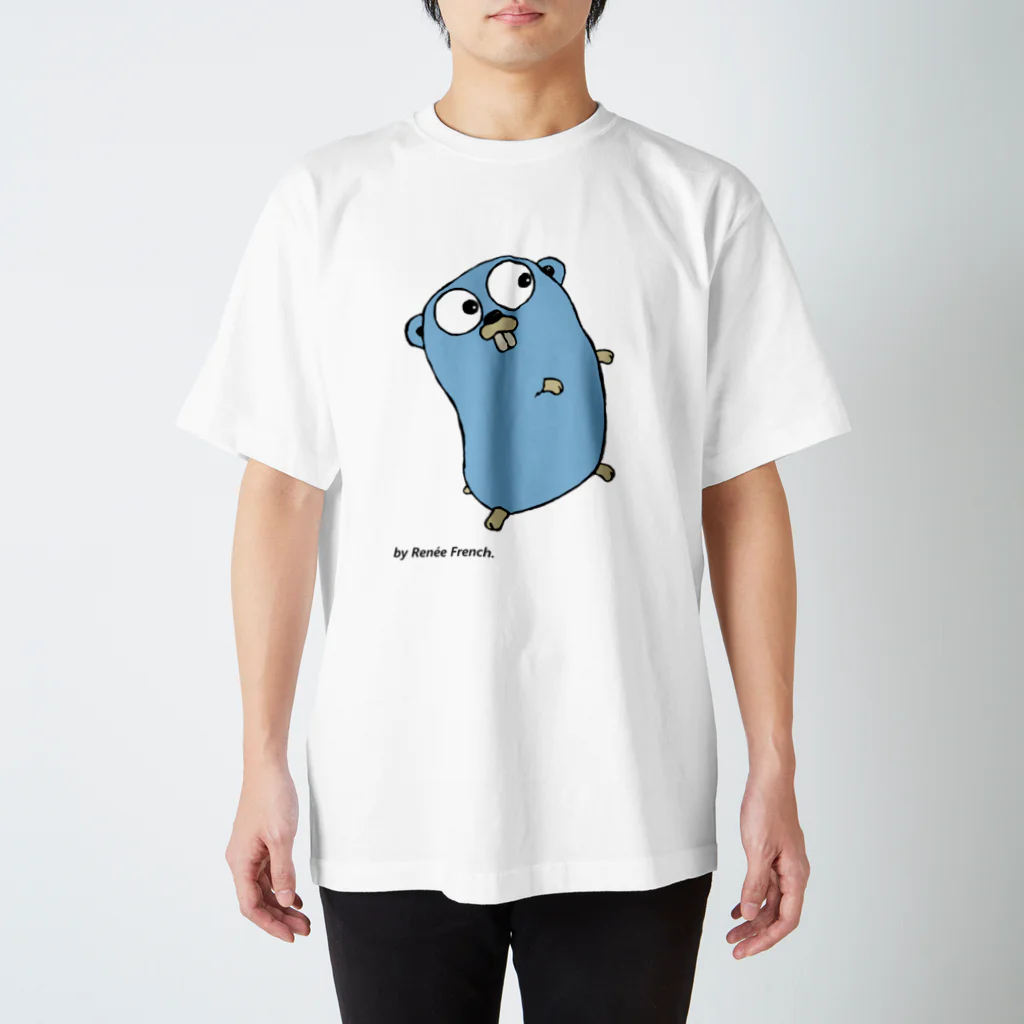 pyon4pyonのBlue Gopher くん スタンダードTシャツ