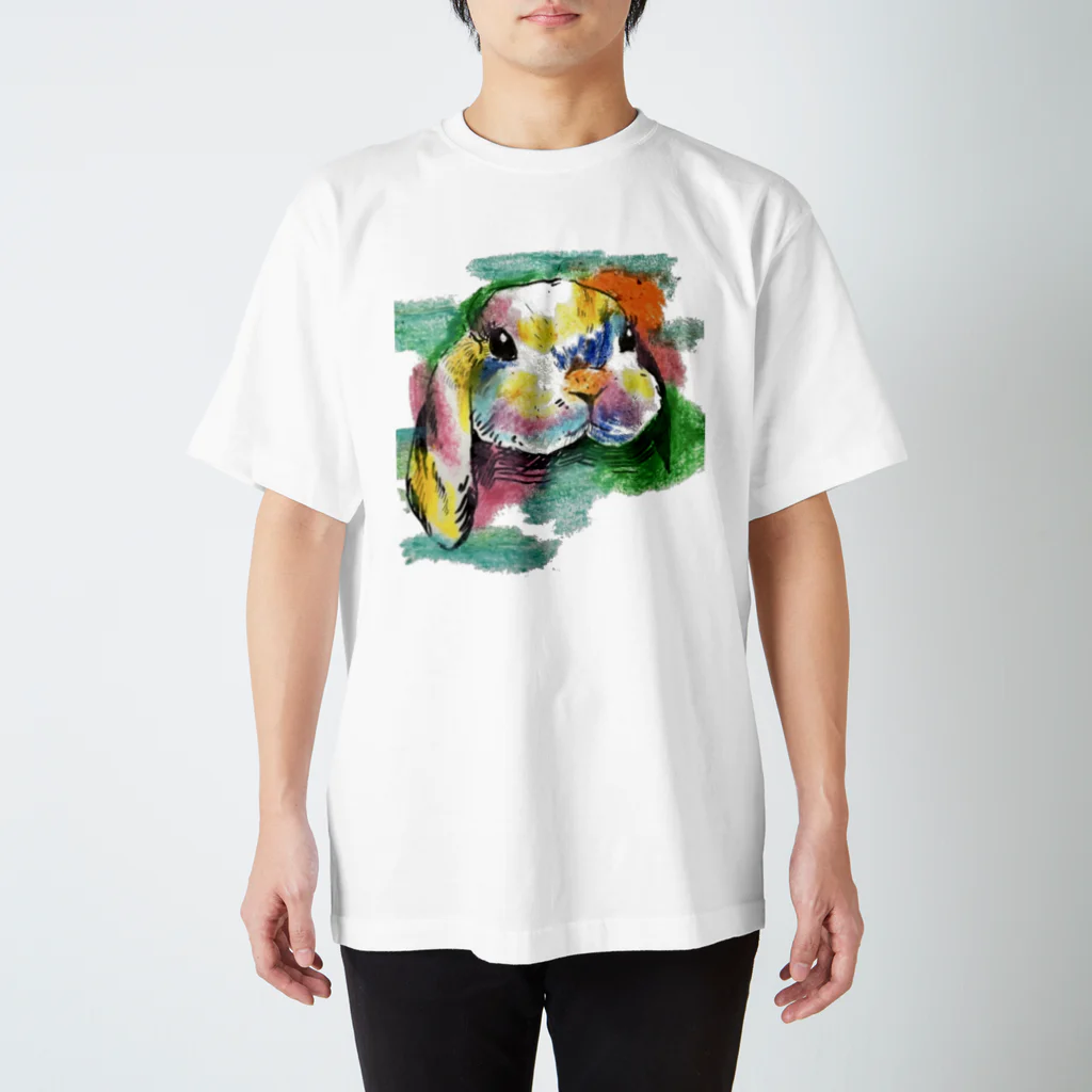 ホップステップジャンピングの垂れ耳うさぎのカラフルグッズ Regular Fit T-Shirt