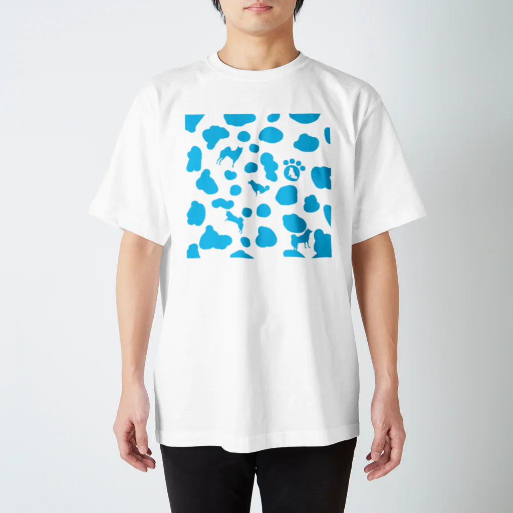 柴犬りゅうの牛柄柴犬（水色） スタンダードTシャツ