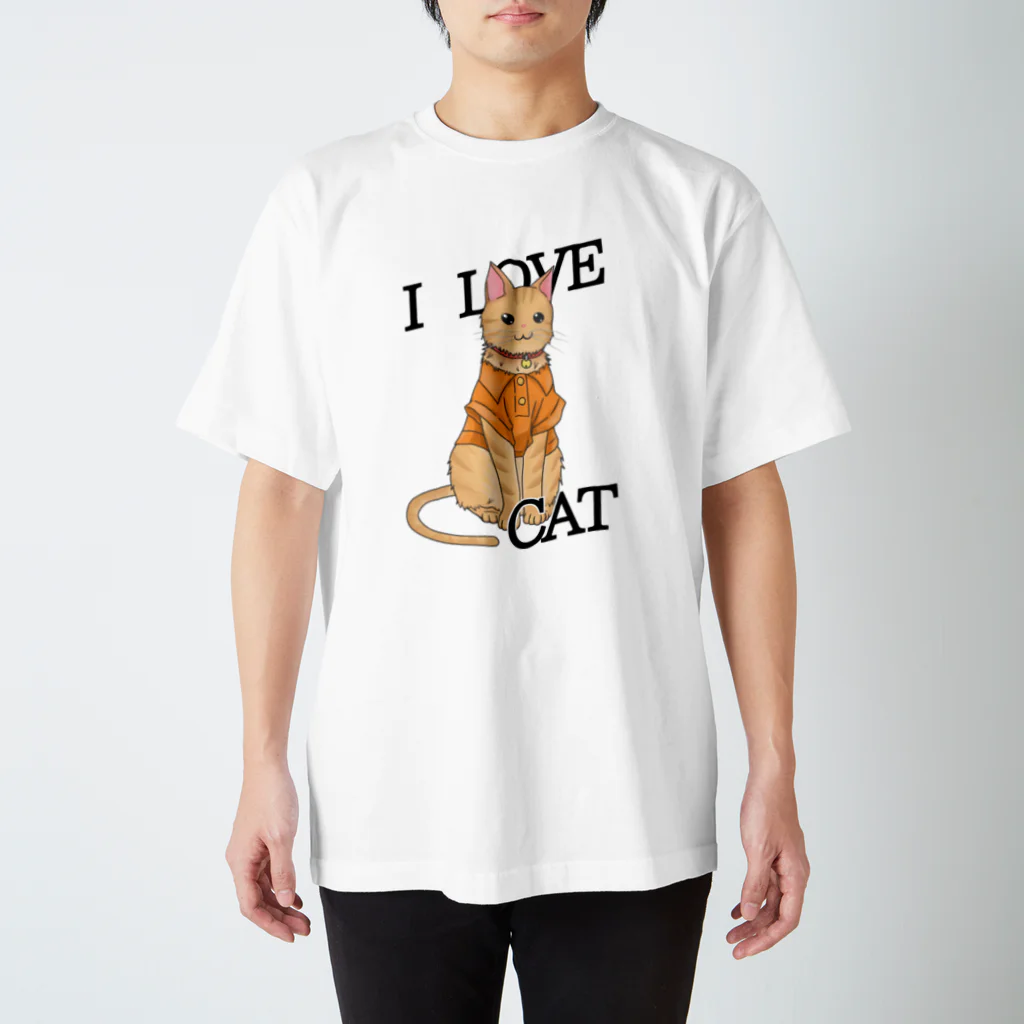 お猫様大好きナスビのシャツを着たトラ猫 Regular Fit T-Shirt