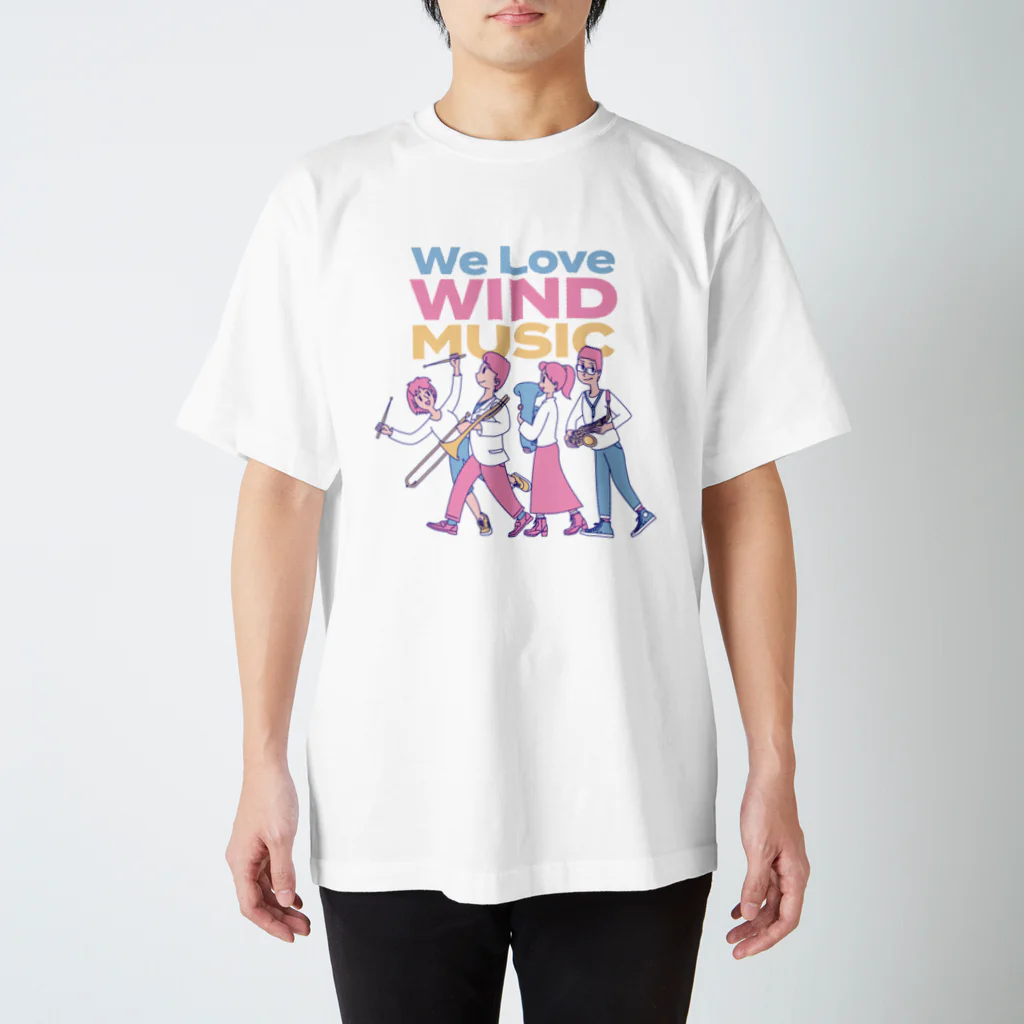 otoshimono-music shopのWe Love WIND MUSIC スタンダードTシャツ