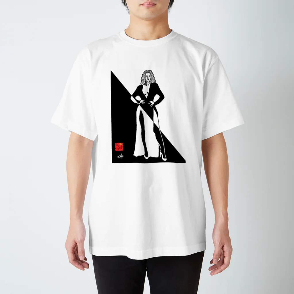 京都の魔雑貨堂の白と黒の女 スタンダードTシャツ