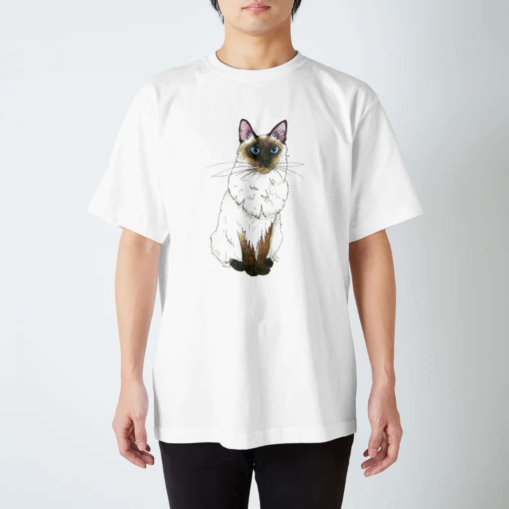 いぶりねっこのシャム猫のウラン Regular Fit T-Shirt