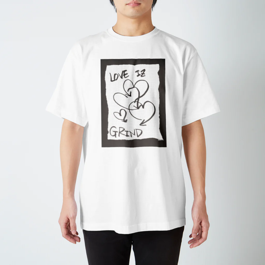 LUNARHOLIC STOREの偽諺～壱～「ラヴイズグラインド」(黒縁) Regular Fit T-Shirt