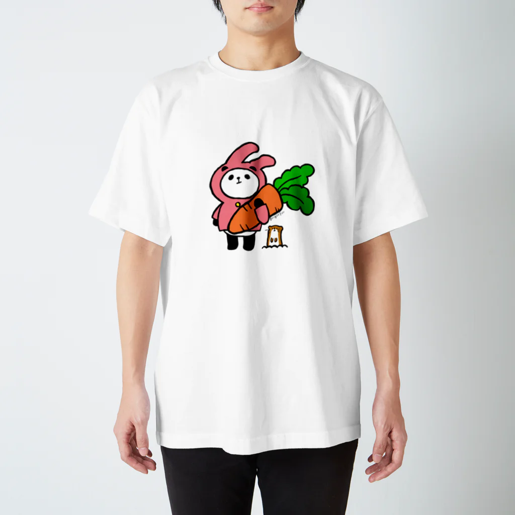 まるぺ 脱力グッズ屋さんのウサギになりすましてるパンダ スタンダードTシャツ