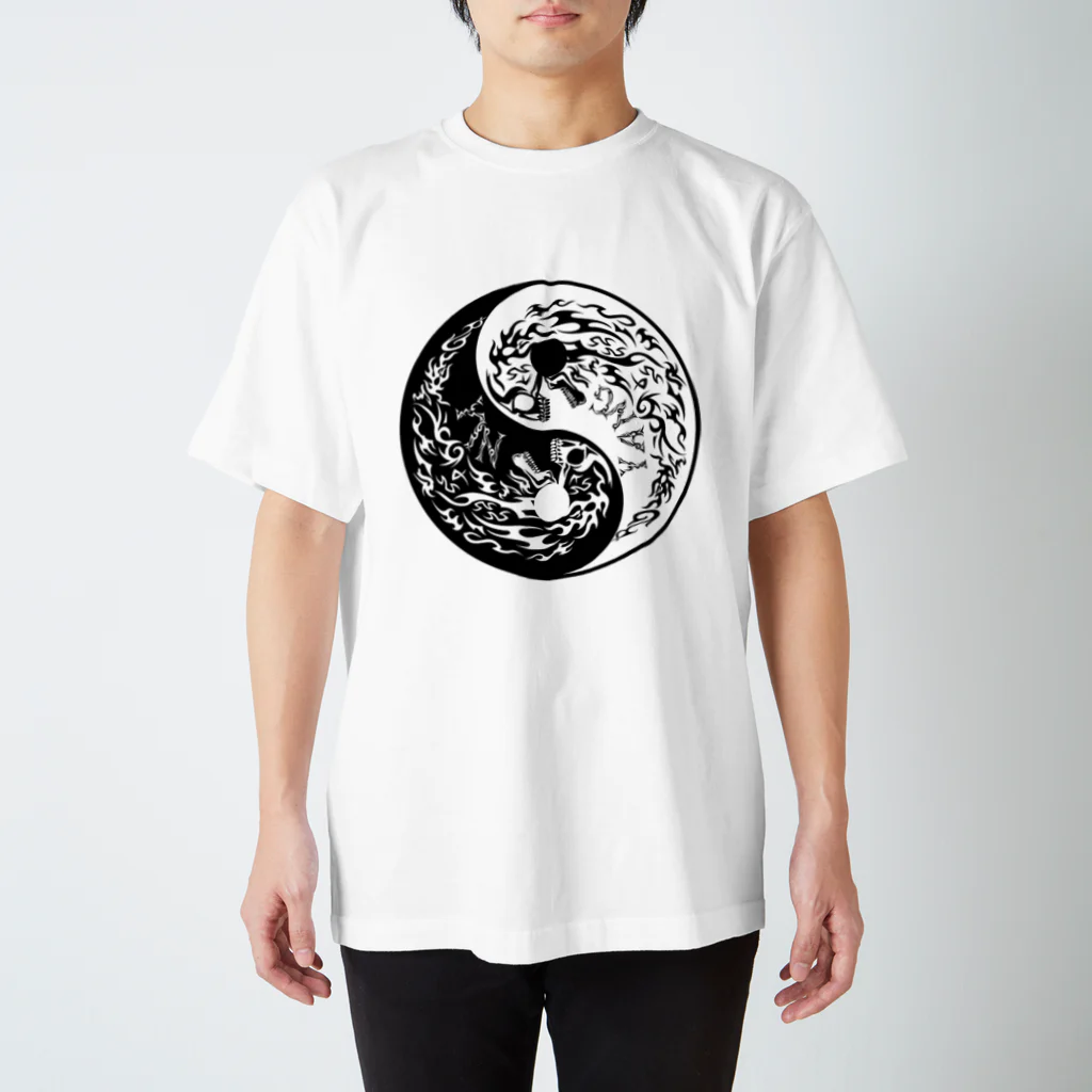 Ａ’ｚｗｏｒｋＳの陰陽髑髏 （オリジナル家紋シリーズ） スタンダードTシャツ