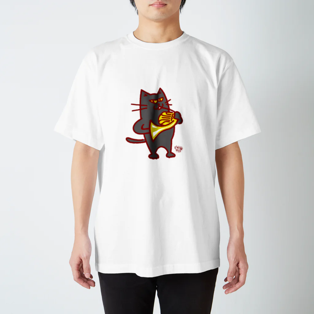 otoshimono-music shopのどや猫楽団・フレンチホルン Regular Fit T-Shirt