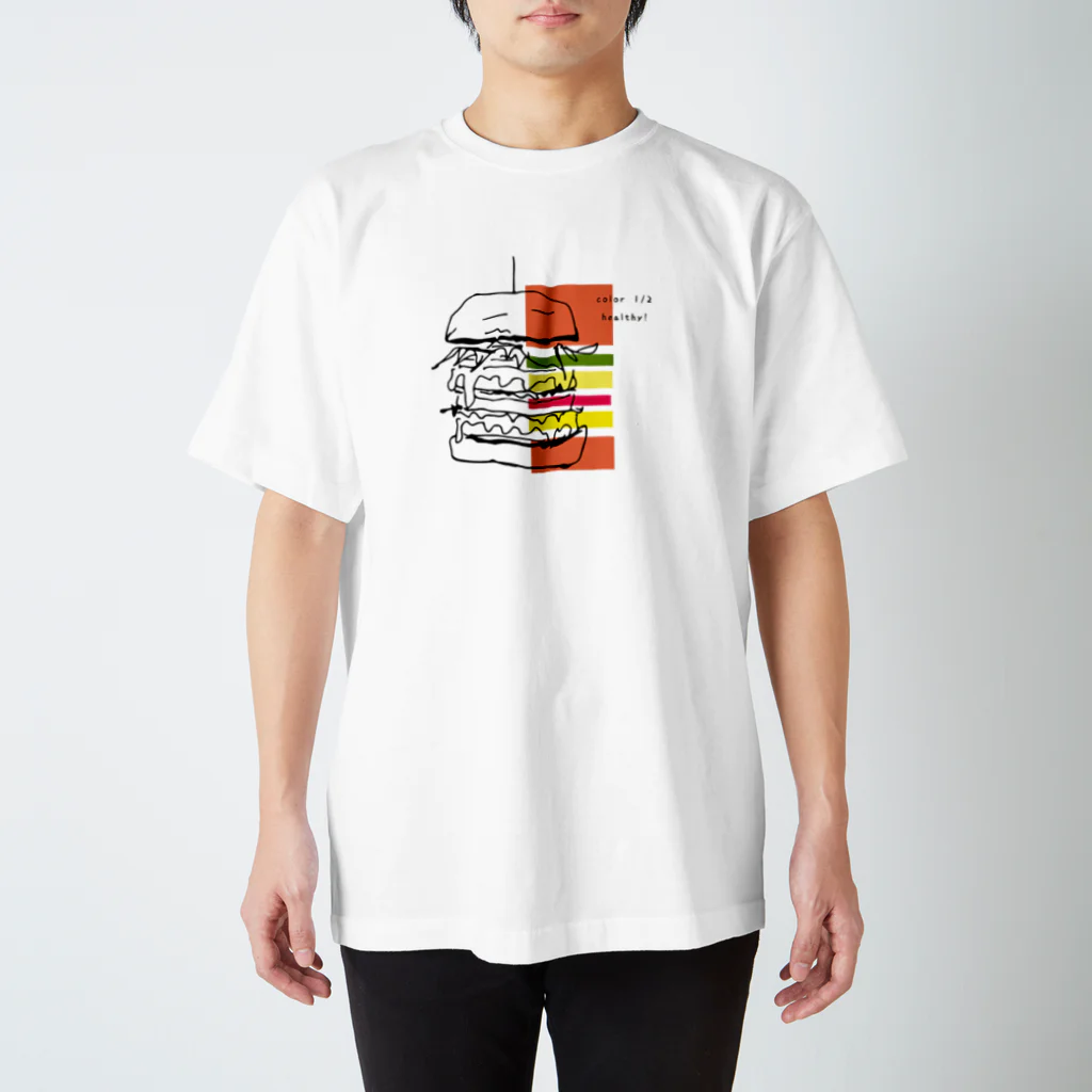 HAUOLiiiのカラー1/2 バーガー スタンダードTシャツ