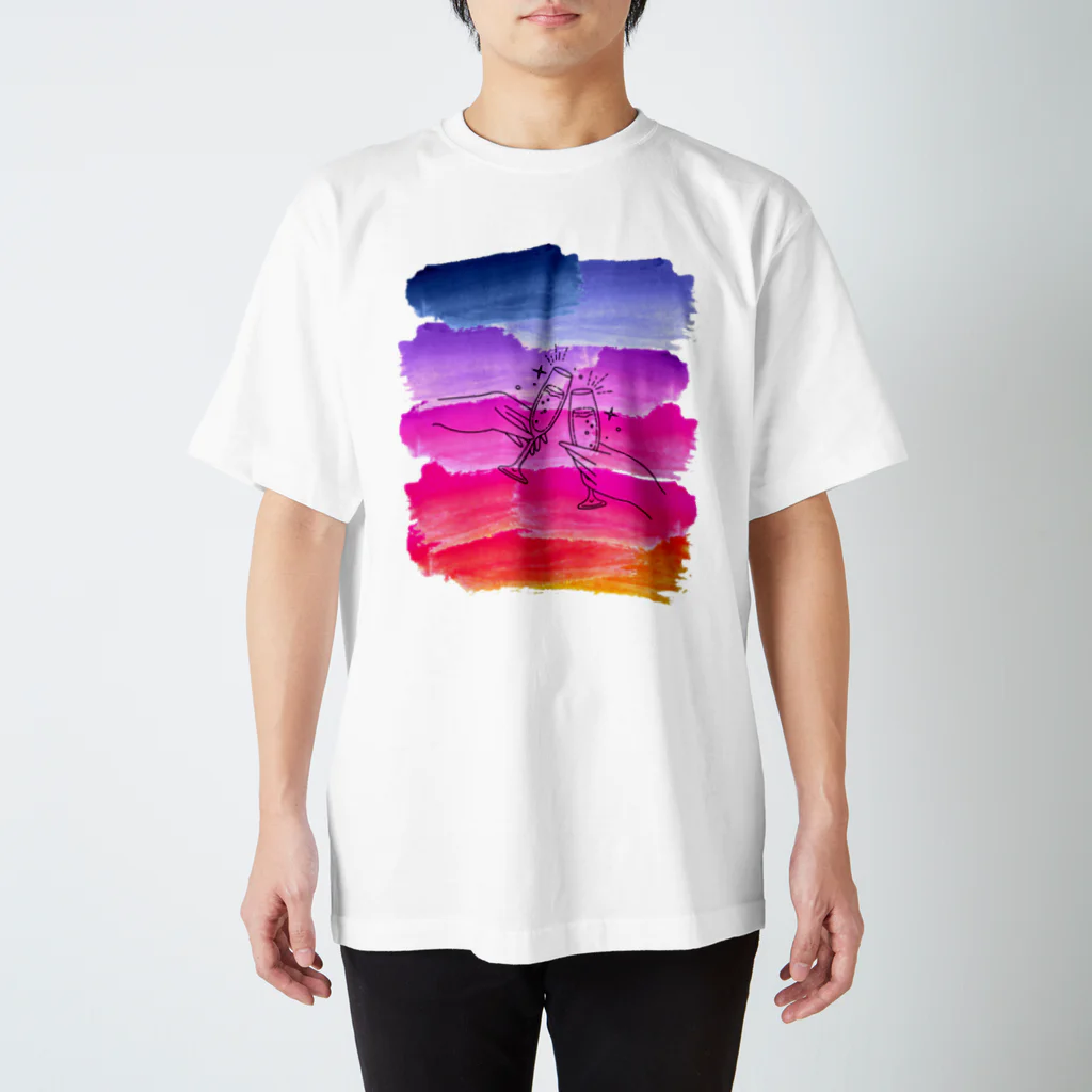 NEONEONのグラデ カンパイ サマー Regular Fit T-Shirt