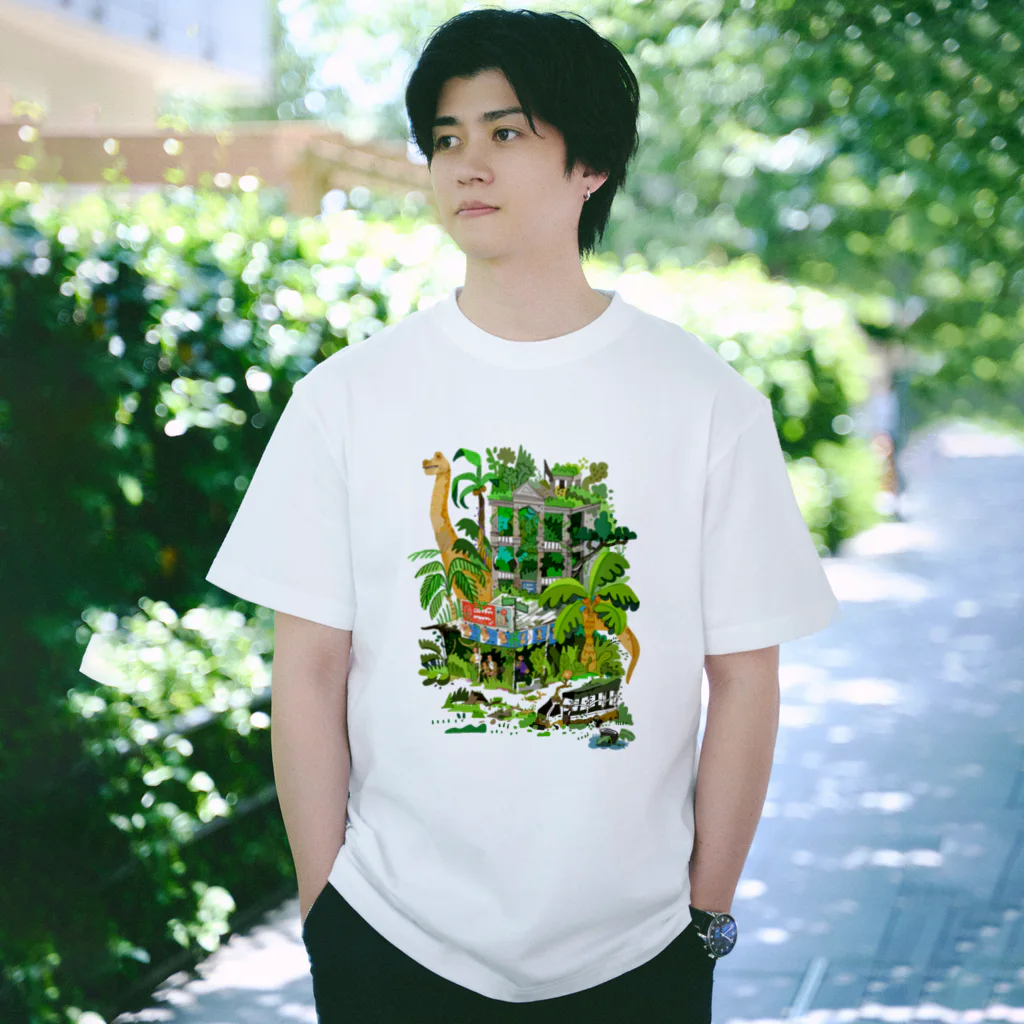 おかやまたかとし & こやまもえ／イラストレーターのJUNGLE（首長竜） Regular Fit T-Shirt
