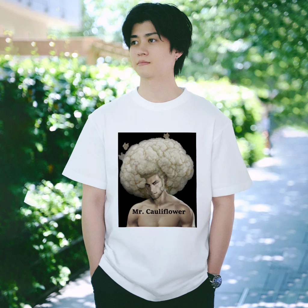 おやさい妖精さんの お店🌱のカリフラワー先生 （イラスト大） Regular Fit T-Shirt
