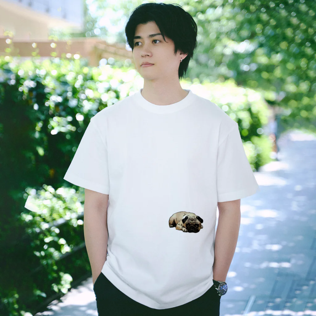パグ PUG ぱぐ  OHMAI GALLERYのPUG-パグ-ぱぐ　リアルパグ-2 ワンポイントTシャツ Regular Fit T-Shirt