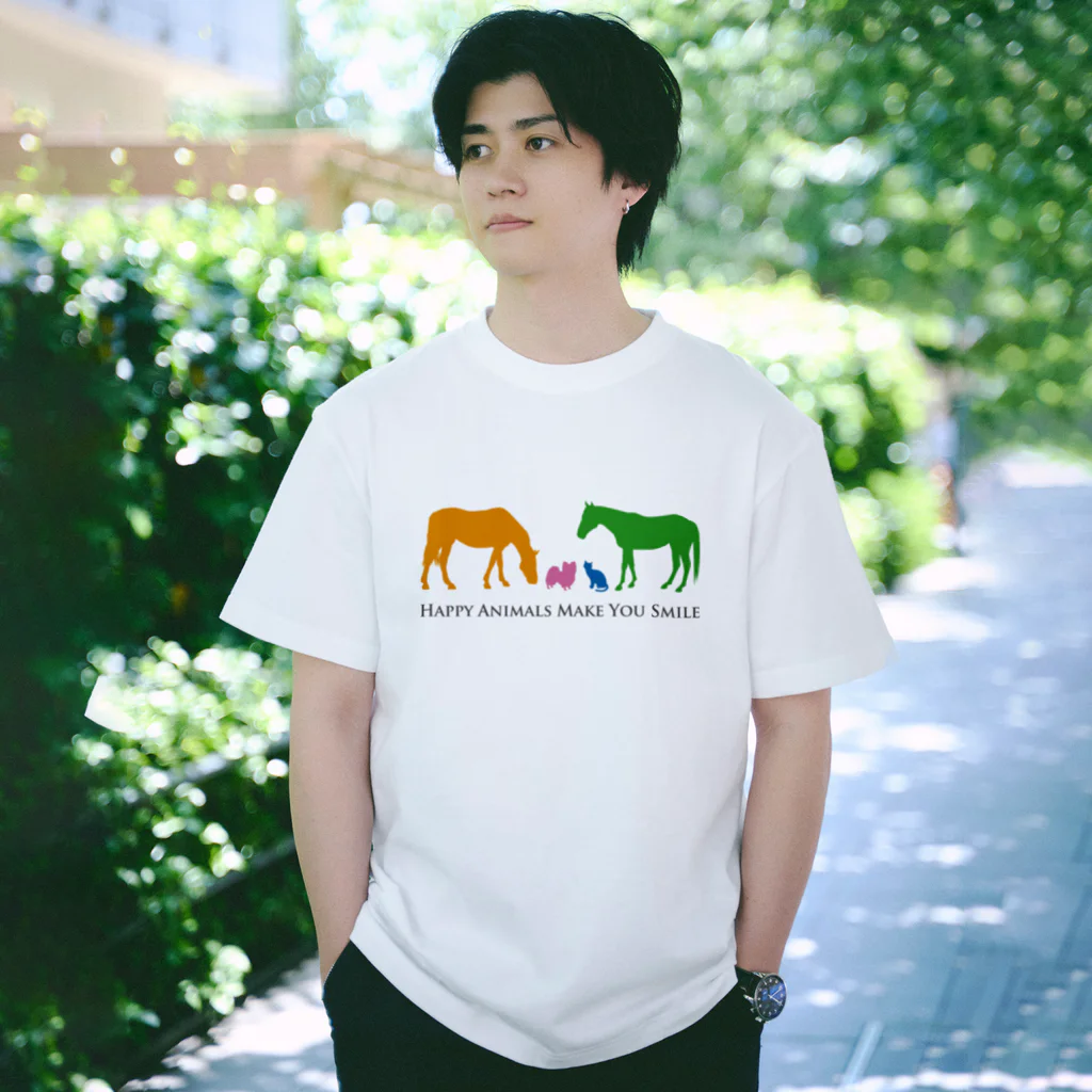 SHOP HAPPY HORSES（馬グッズ）のHappy Animals（文字入り） Regular Fit T-Shirt