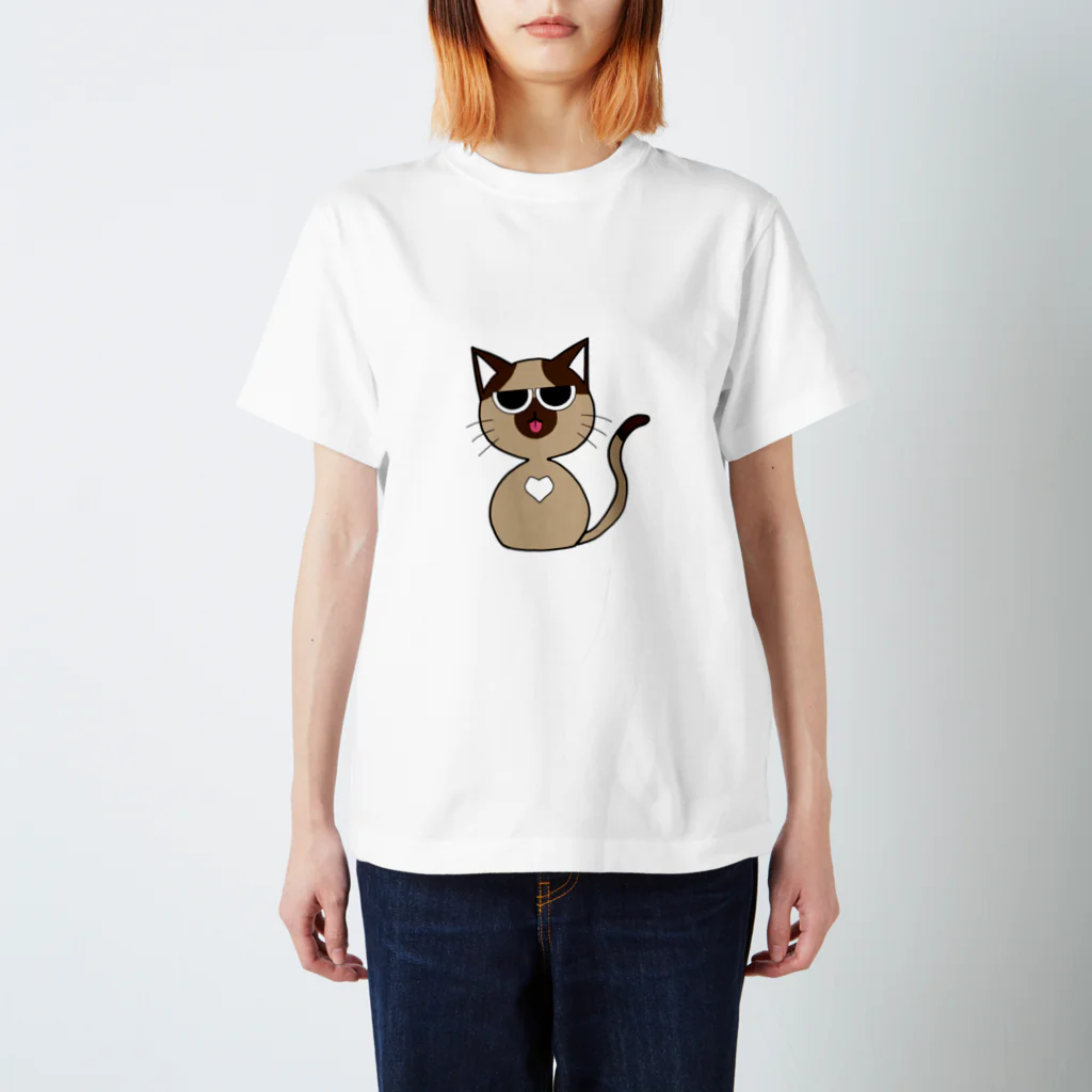 茈紀-Siki-(3/22活動開始.活動中)の『猫から愛を猫へラブを』ポインテッド スタンダードTシャツ