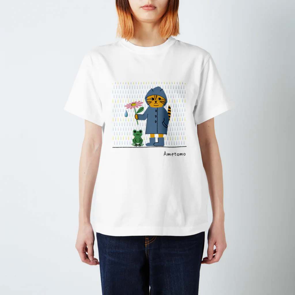 mapechiのトラネコしまお、雨友 スタンダードTシャツ