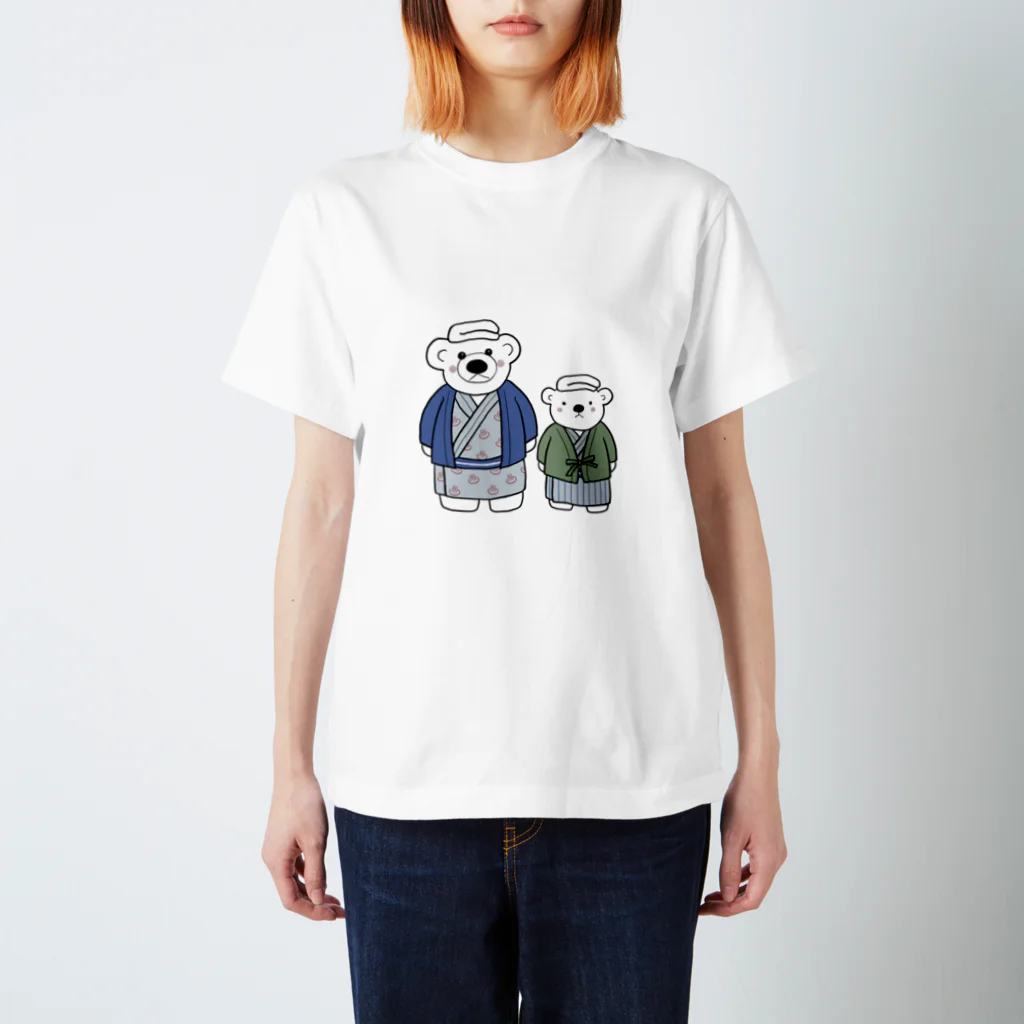 ひなたけ商店のCAPTAIN WHITE BEAR AND JUNIOR 浴衣Tシャツ スタンダードTシャツ