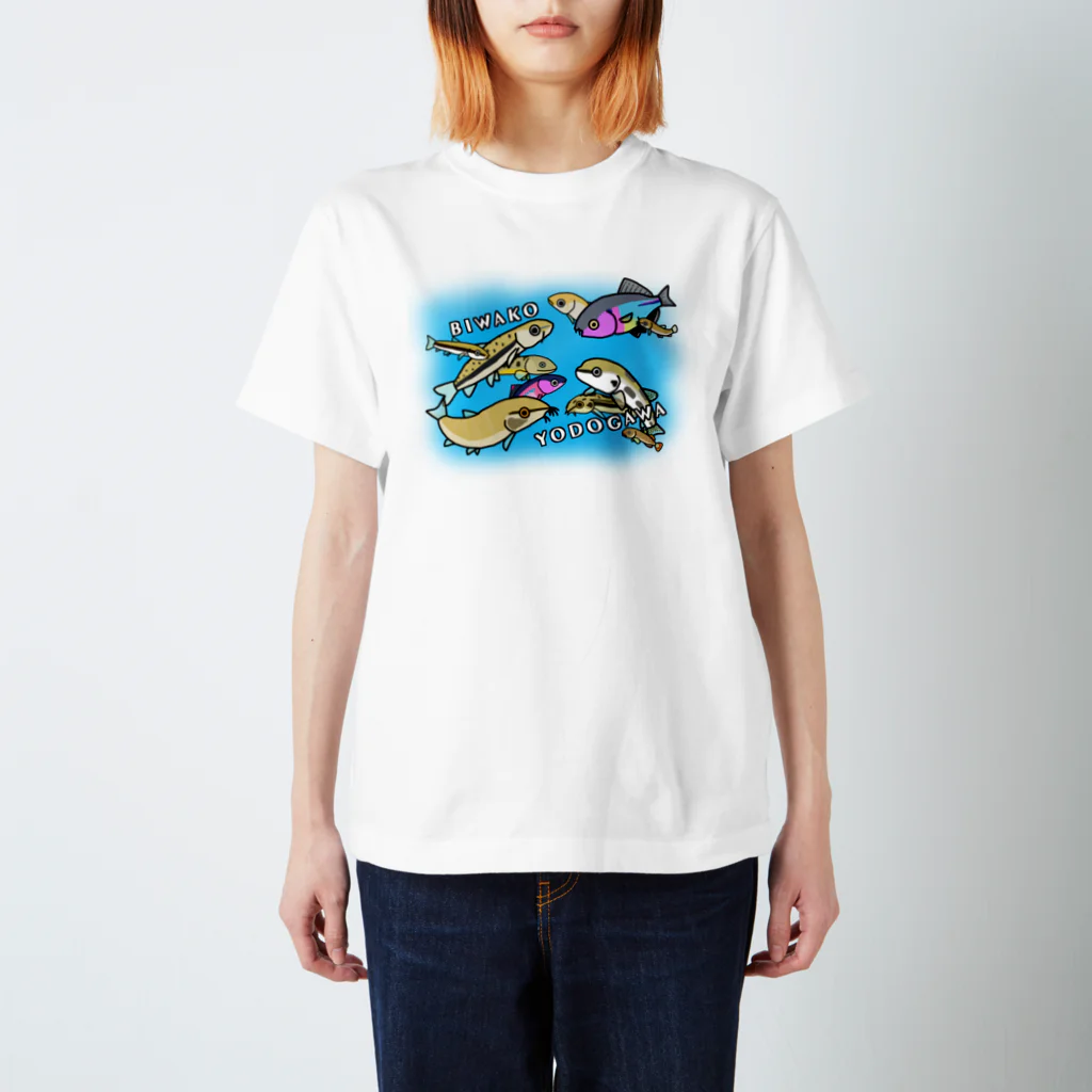 studioaoの琵琶湖淀川水系の淡水魚たち スタンダードTシャツ