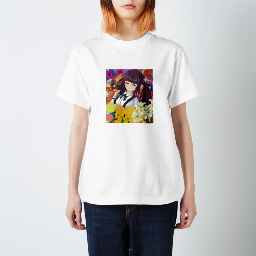 chicodeza by suzuriの花の女の子 Regular Fit T-Shirt