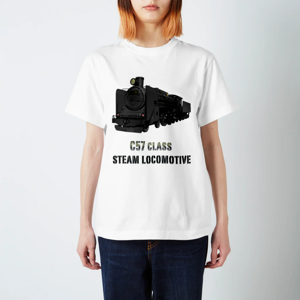 candymountainのC57形蒸気機関車 スタンダードTシャツ