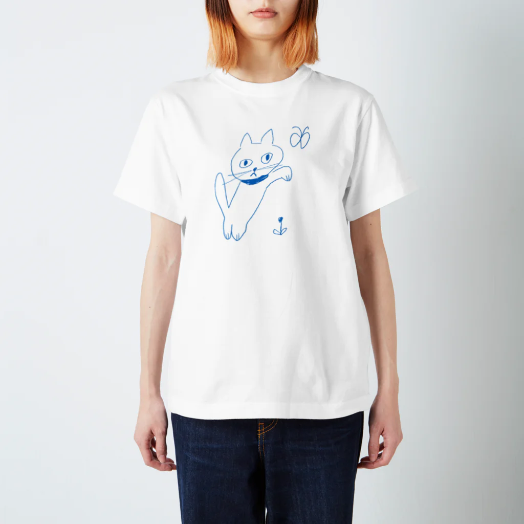 Kaiyayasumi ＊海谷泰水＊のチョウチョとニャンコ スタンダードTシャツ