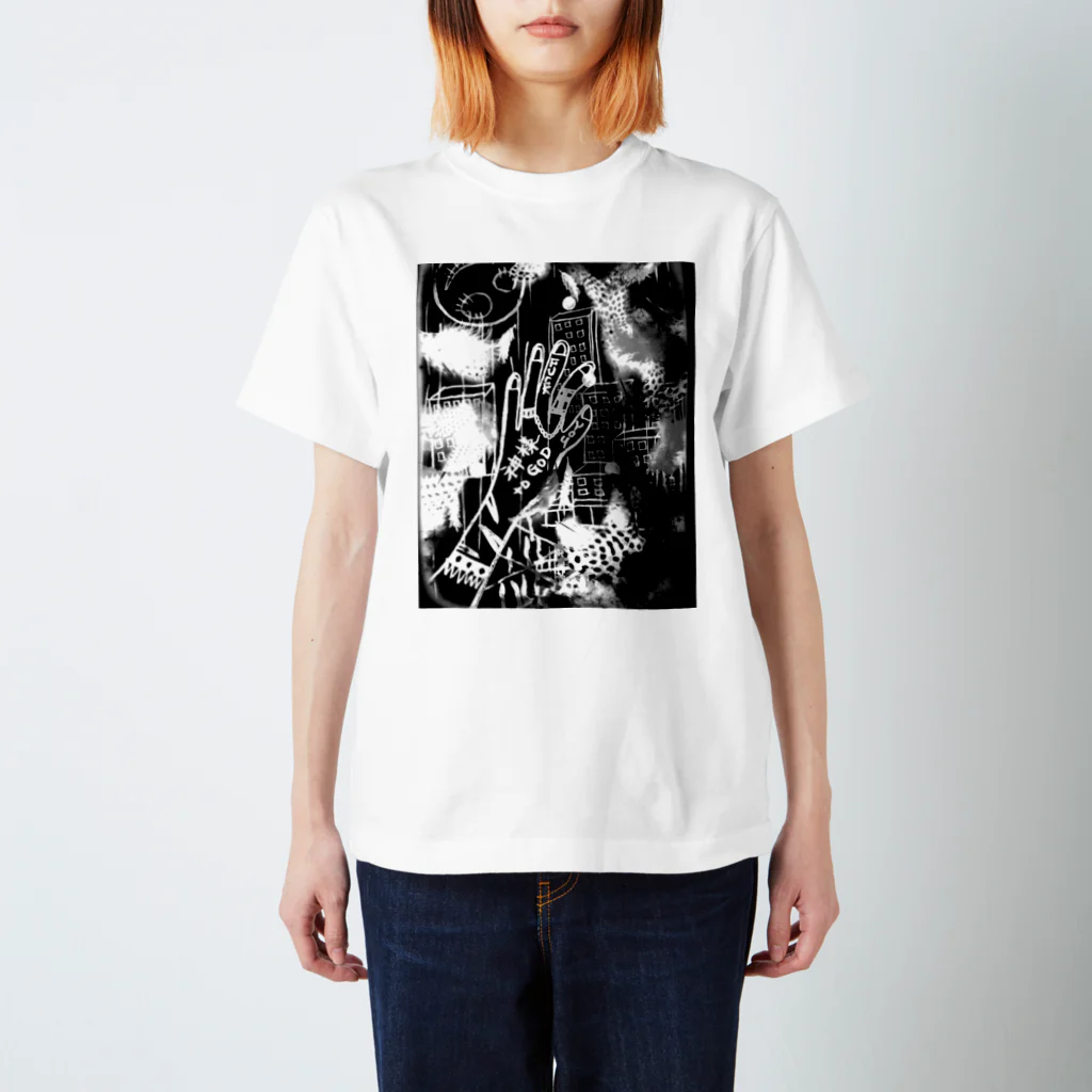 PURIN Deathの神様KAMISAMA ブラック Regular Fit T-Shirt