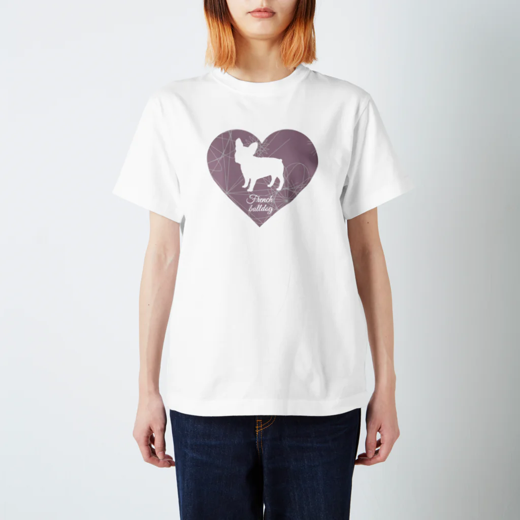 AtelierBoopの花こころ　フレンチブルドッグ スタンダードTシャツ