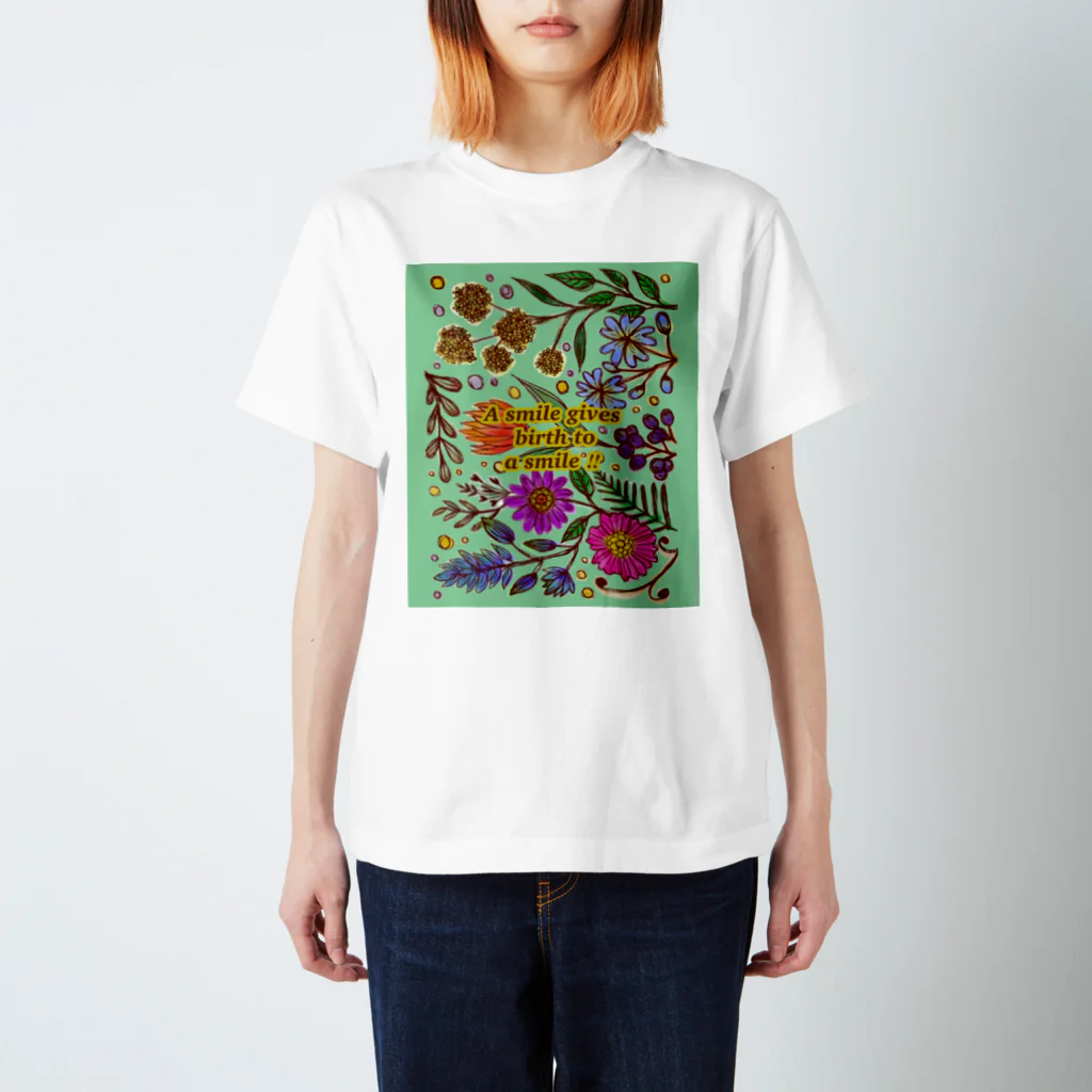 marimo shopのGarden Flower グリーン スタンダードTシャツ