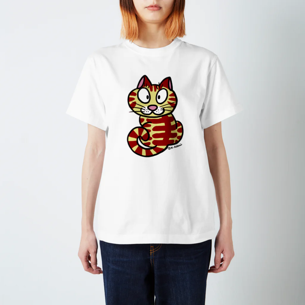 アサミカヨコの見返り猫 スタンダードTシャツ