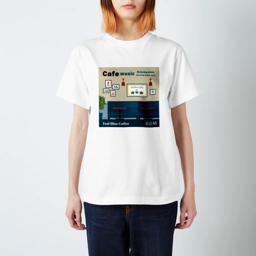 Teal Blue CoffeeのCafe music - Relaxing place - スタンダードTシャツ