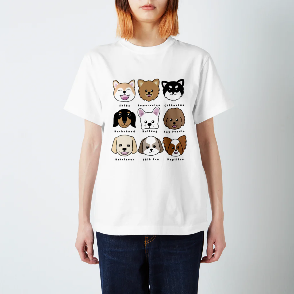 healing door のI LOVE DOG(背面プリントあり) Regular Fit T-Shirt
