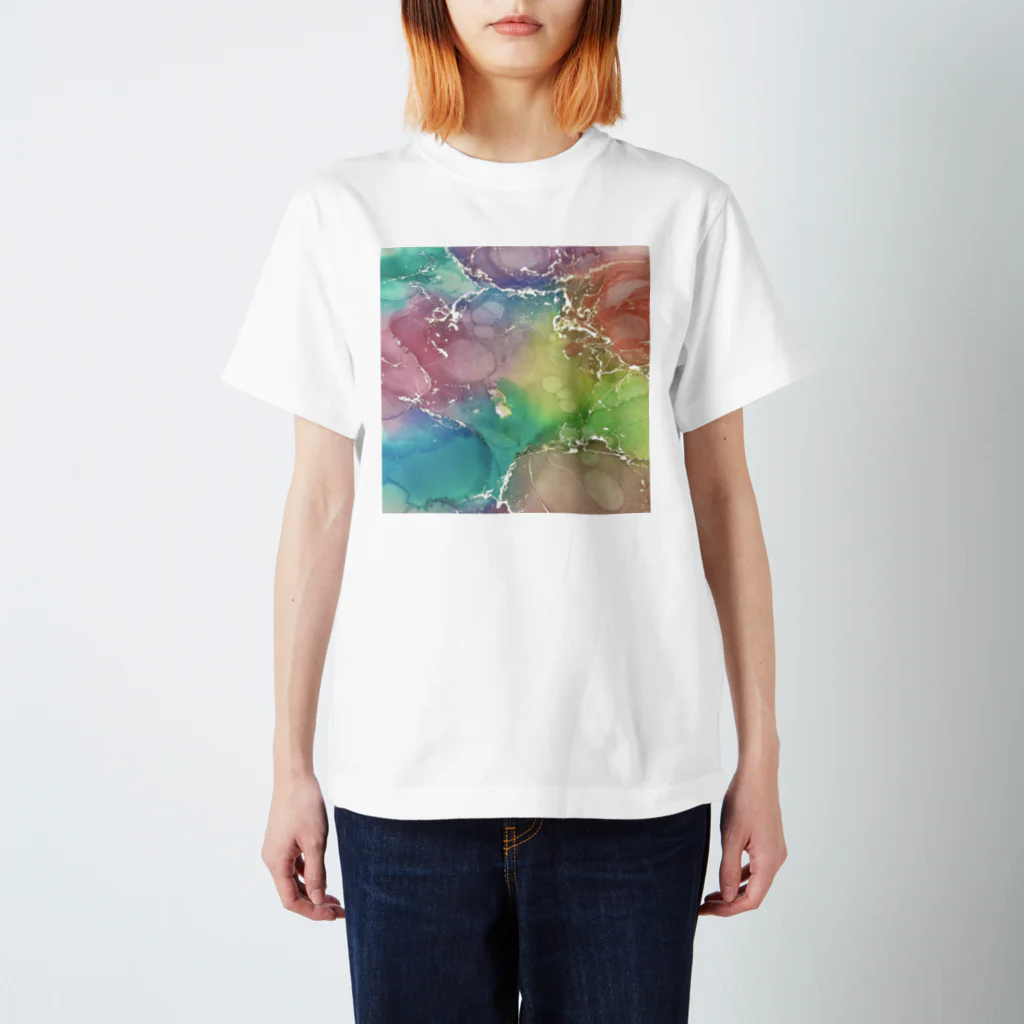 葉月あさこ(風椋)＠癒しの書【公式】のインクアート カラフル Regular Fit T-Shirt