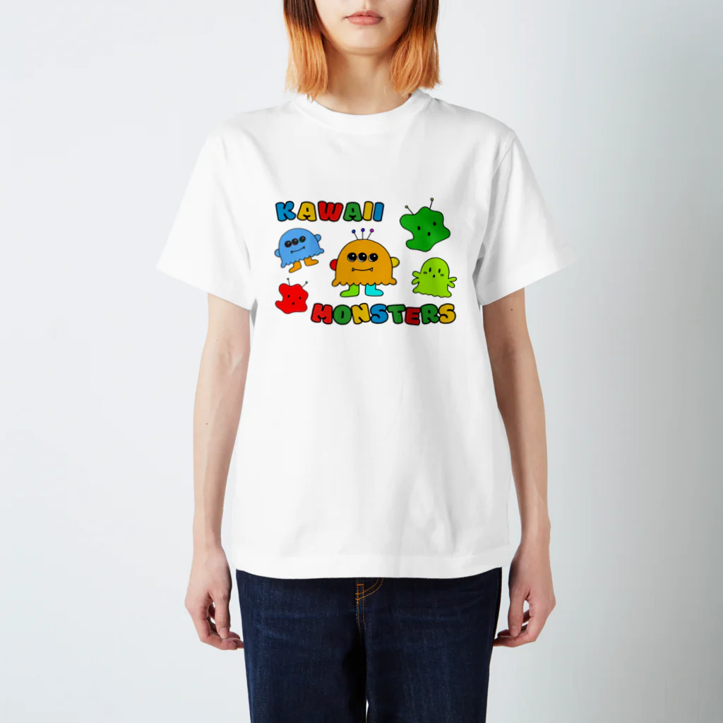 ♡Kawaii♡モンスター SHOPのKawaii Monsters | カラフルポップロゴ ver. Regular Fit T-Shirt