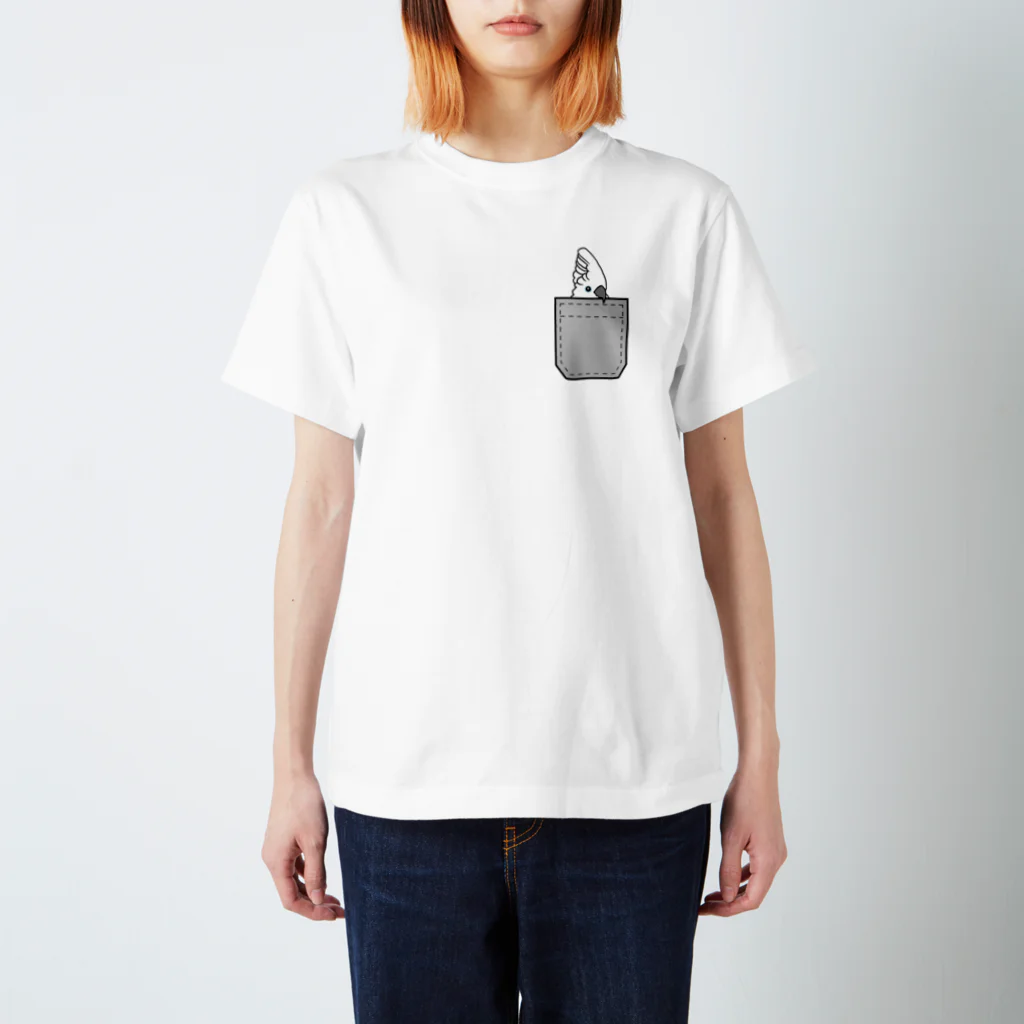 white-cockatooのポケットからタイハクオウム スタンダードTシャツ