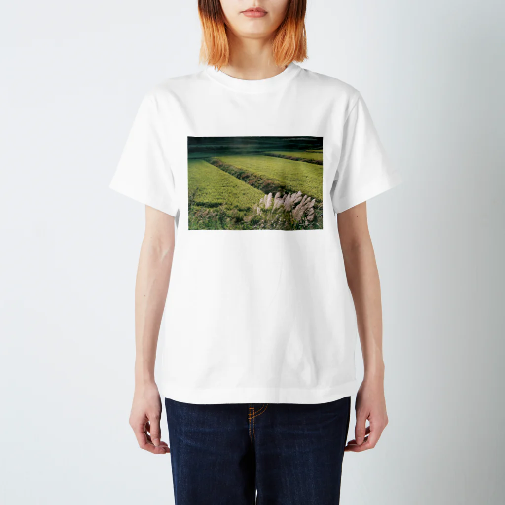 フィルムカメラのある生活の田んぼのある風景 Regular Fit T-Shirt