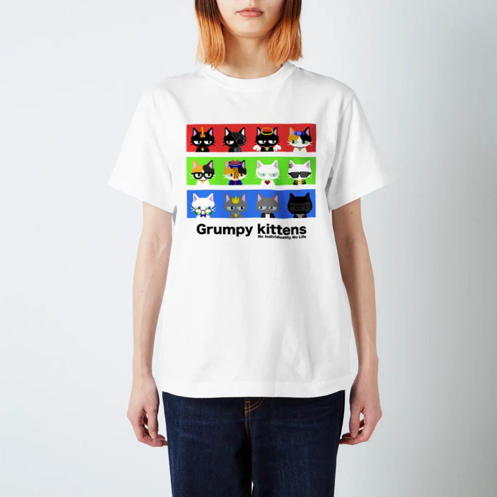 Grumpy kittensのGrumpy kittens No Individuality No Life Regular Fit T-Shirt