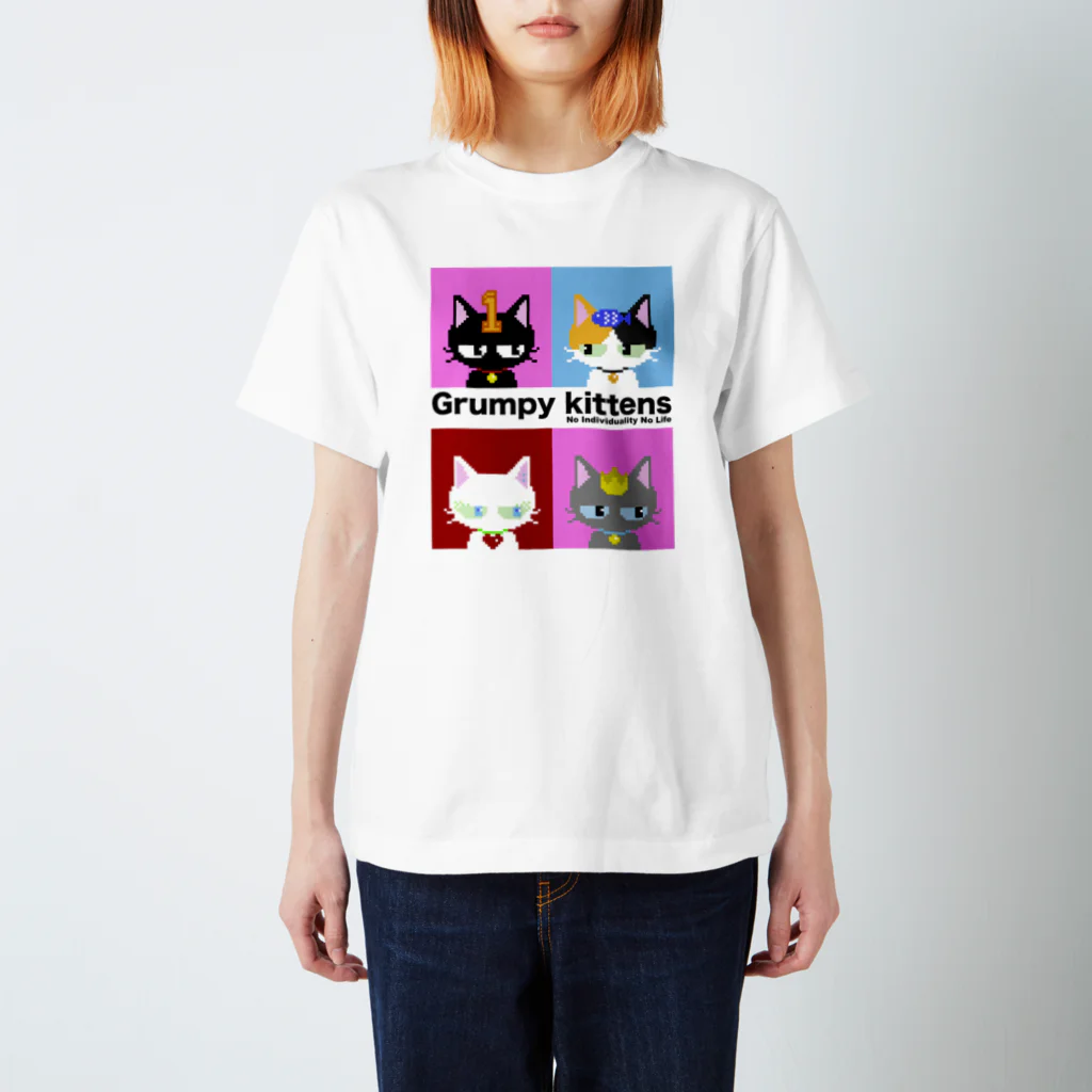 Grumpy kittensのGrumpy kittens No Individuality No Life Regular Fit T-Shirt
