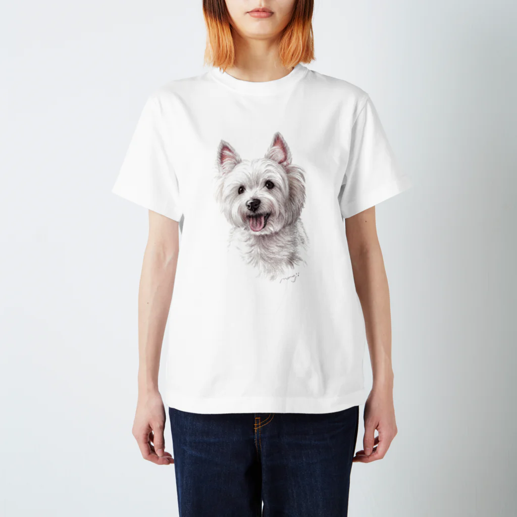 Momojiの犬画のウェスティ1 スタンダードTシャツ